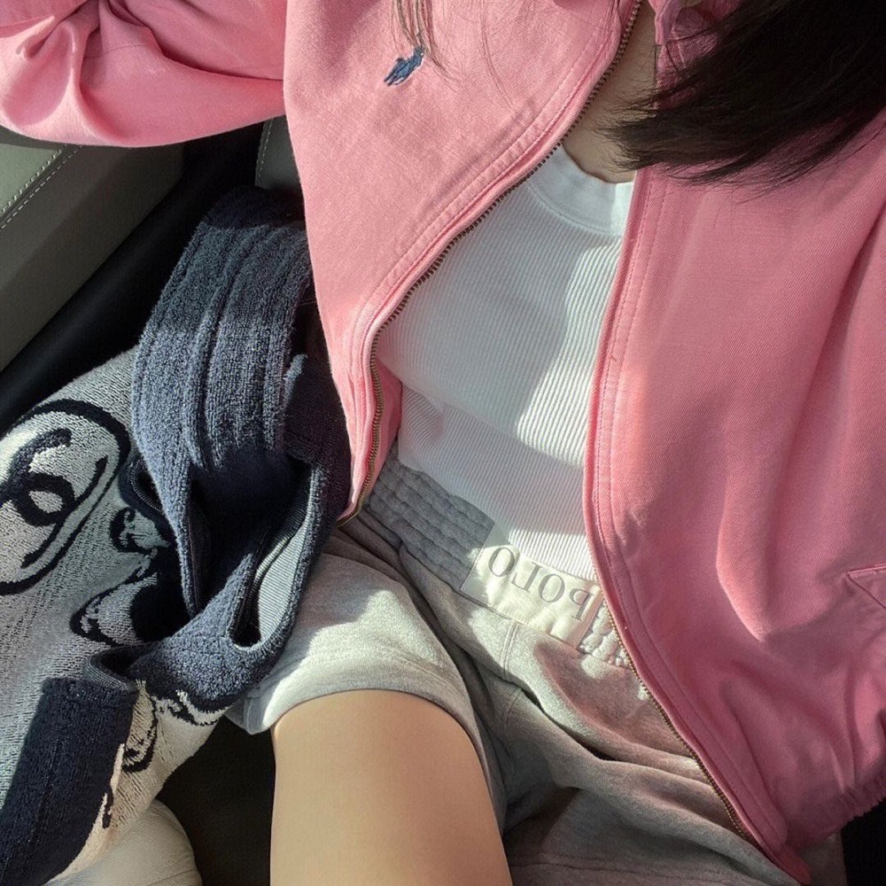 RL polo  戰馬刺繡拉鍊棒球外套 老幹部外套 夾克 復古簡約超級百搭有氣質 基本單品必入手👍  白 粉 奶奶灰-細節圖5