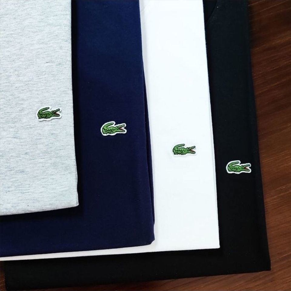 鰐魚Lacoste 短袖T恤 純棉 寬鬆圓領百搭好氣質上衣 百搭 男女同款   S-5XL（留身高體重）-細節圖3