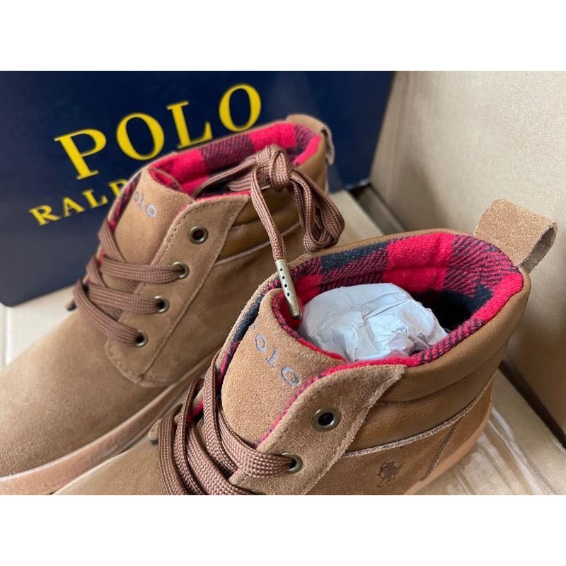 RL🇺🇸polo 新品 靴子 中筒靴 短靴 馬丁靴 親子鞋 軍靴 機車靴 切爾西靴 鞋歐美英倫栗棕翻毛皮高幫系帶時尚個性-細節圖5