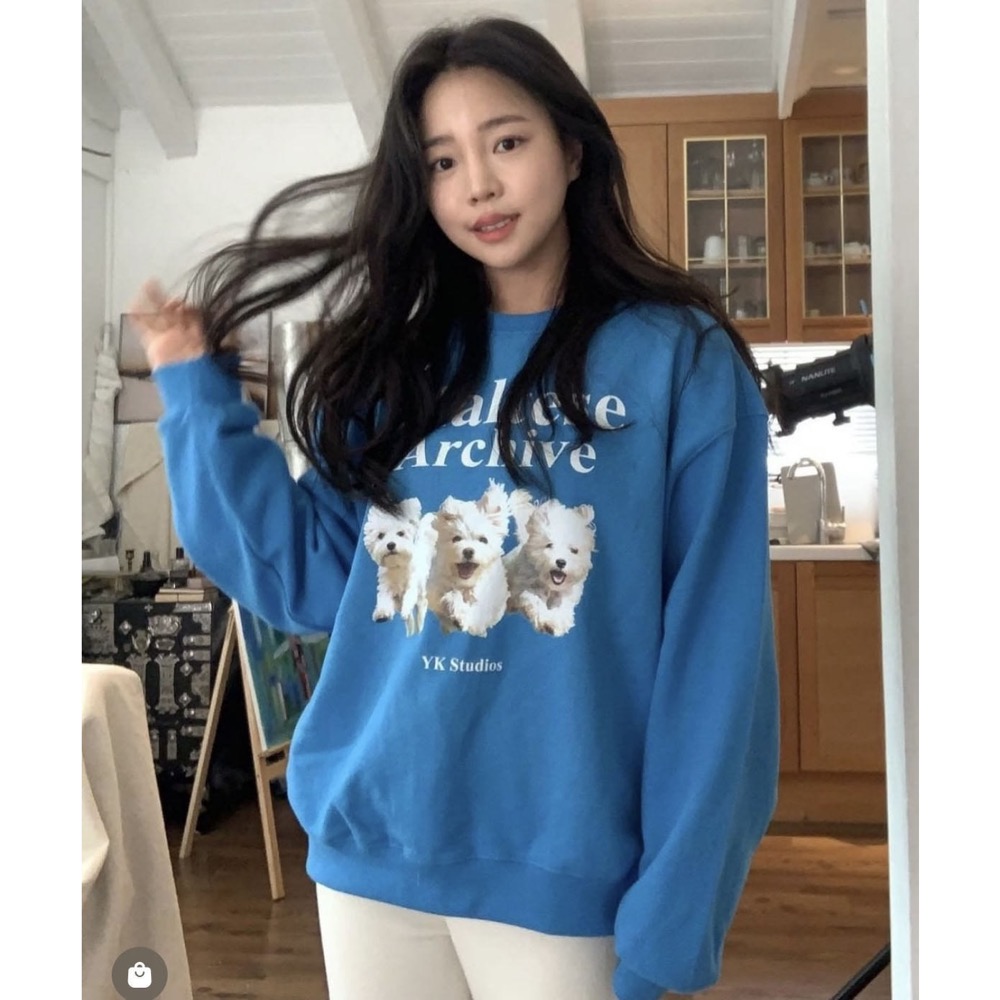 韓國 長袖T恤 衛衣WAIKEI YK STUDIOS敲可愛瑪爾濟斯 8色小狗狗上衣 男女同款 慵懶暖呼呼❤️🧣  男生2-細節圖4