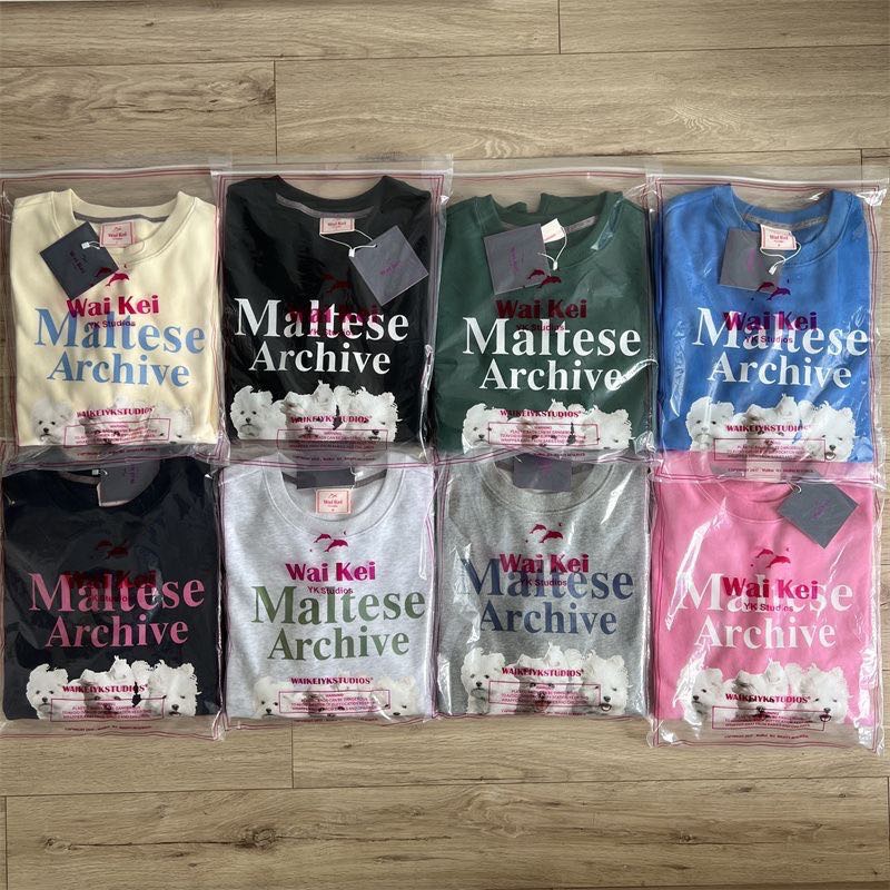 韓國 長袖T恤 衛衣WAIKEI YK STUDIOS敲可愛瑪爾濟斯 8色小狗狗上衣 男女同款 慵懶暖呼呼❤️🧣  男生2-細節圖5