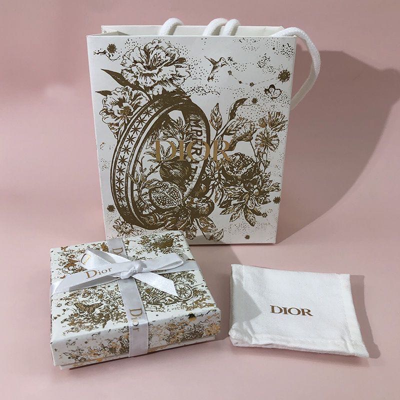 CD Dior適用耳環盒項鍊手鍊手鐲戒指飾品盒 紙袋 禮品袋 通用包裝盒 紙袋 禮盒  三款：經典白/聖誕金/煙火彩各8-細節圖2