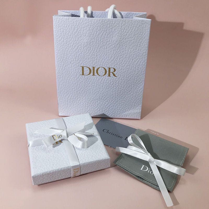 CD Dior適用耳環盒項鍊手鍊手鐲戒指飾品盒 紙袋 禮品袋 通用包裝盒 紙袋 禮盒  三款：經典白/聖誕金/煙火彩各8-細節圖3
