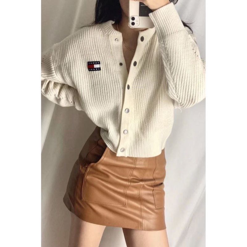 Tommy 修身短版慵懶外套 針織衫 小外套 經典百搭 鏤空 溫柔小性感 毛衣  SML(肩50/53/56cm)-細節圖3