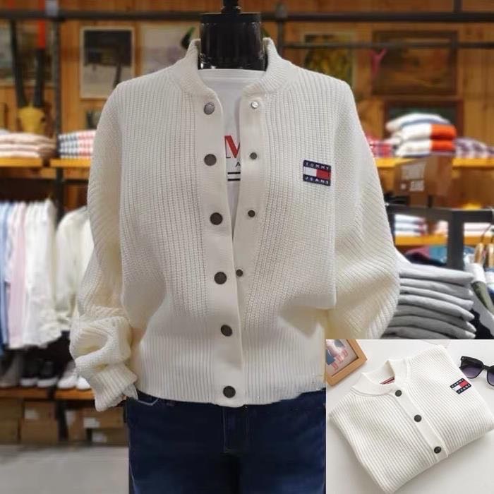 Tommy 修身短版慵懶外套 針織衫 小外套 經典百搭 鏤空 溫柔小性感 毛衣  SML(肩50/53/56cm)-細節圖5