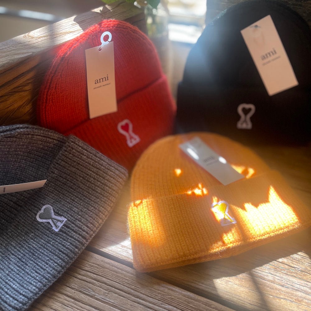 法國潮牌AMI帽子經典A字母愛心羊毛帽 毛線帽 男女同款 加厚顯臉小 冷帽 針織帽❤️  下標留言顏色☺️-細節圖3