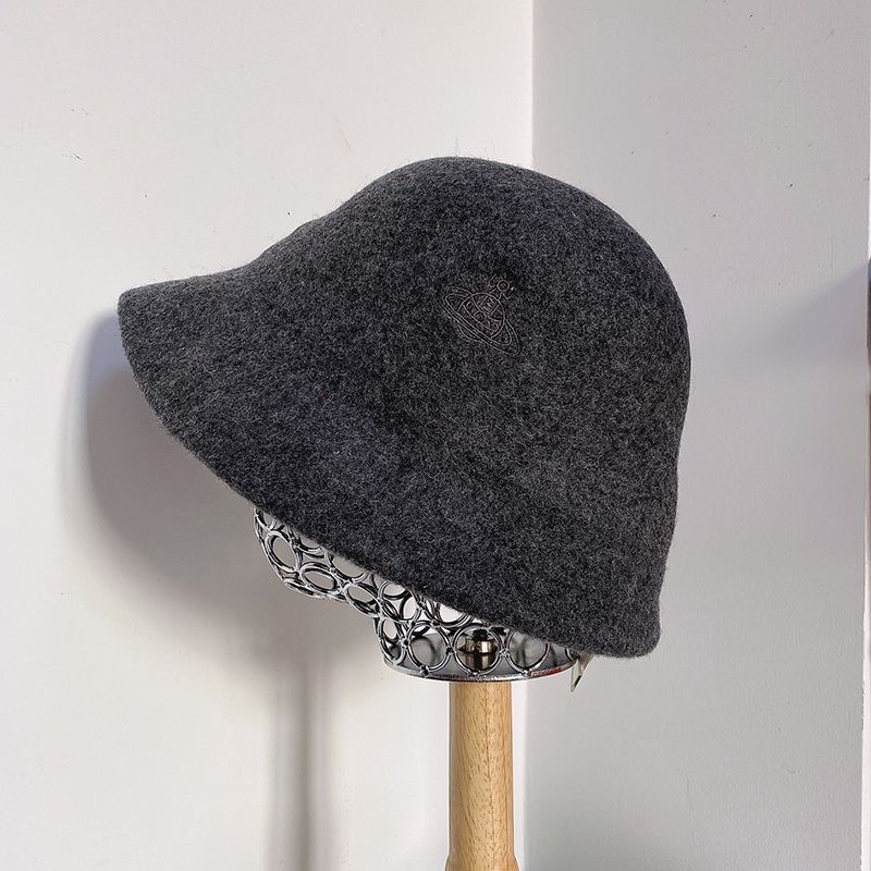 Viviennewestwood 經典漁夫帽 羊毛帽 土星刺繡純羊毛泫雅同款帽子 復古百搭漁夫帽簡約經典土星 漁夫帽-細節圖7