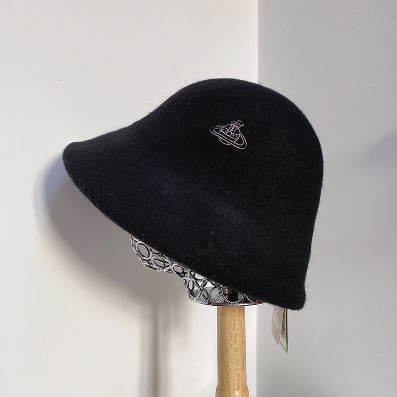 Viviennewestwood 經典漁夫帽 羊毛帽 土星刺繡純羊毛泫雅同款帽子 復古百搭漁夫帽簡約經典土星 漁夫帽-細節圖8