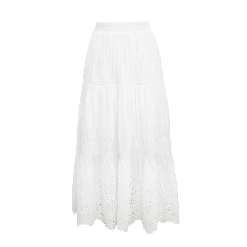 “如夢似幻」的刺繡裙 裙子 半身裙 白裙 長裙，義大利製古典赫本風 超美❤️❤️  對於工藝、風格和材質的苛刻緊抓每個環節-細節圖5