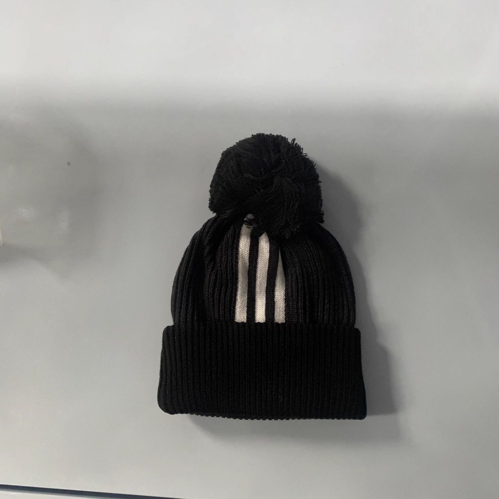 Adidas可愛毛球毛線帽 冷帽保暖 百搭潮流 針織帽 超級-細節圖2