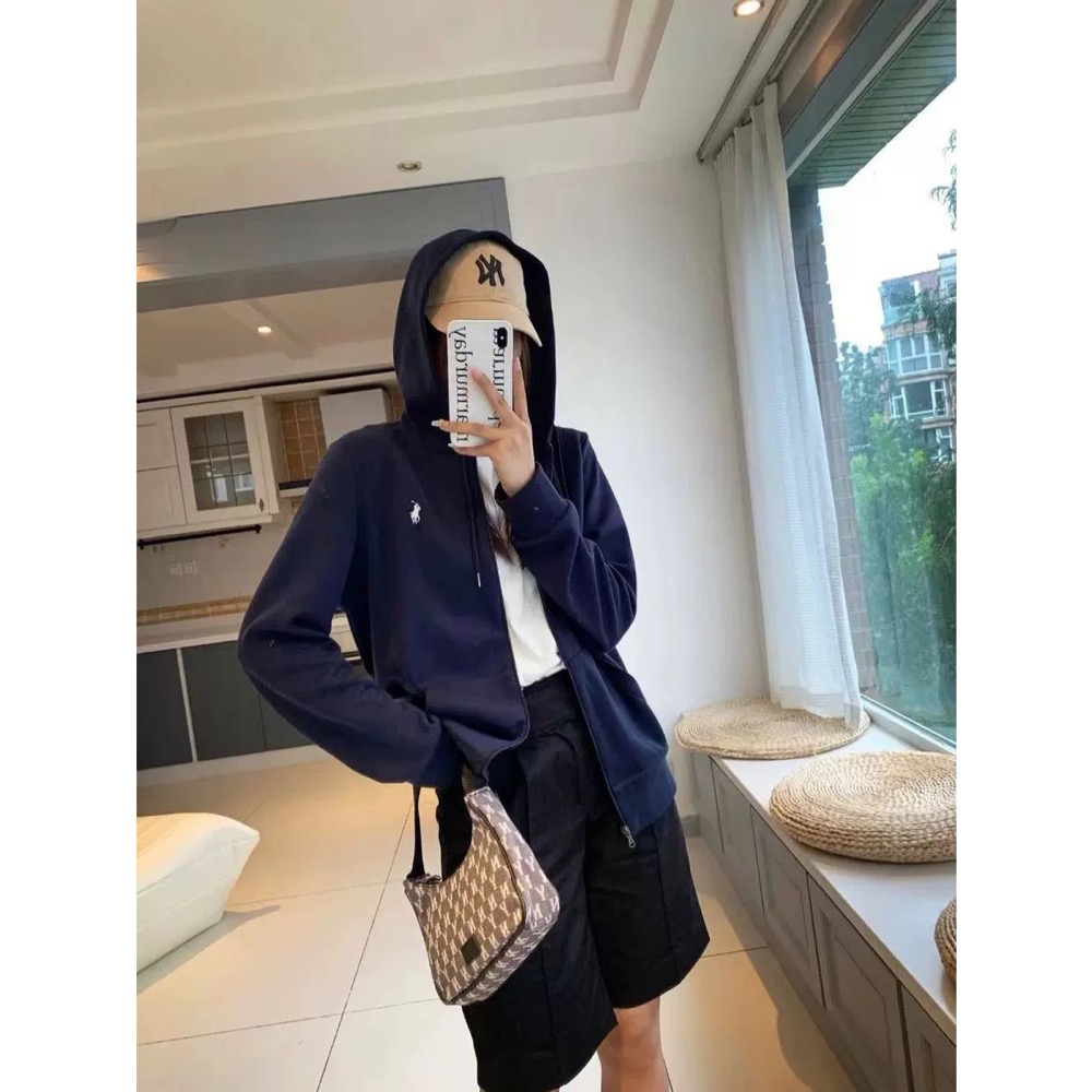 RL polo 經典款連帽外套 Vintage美式復古刺繡上衣 連帽 男女同款 一件你一定會常常穿到的衣服  S胸围10-細節圖2