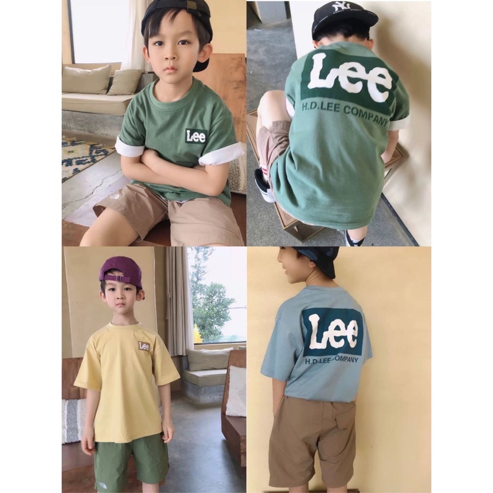 日系潮 Lee 新款兒童 成人 親子款 情侶款圓領上衣寬松 長袖t恤 打底單穿都帥炸 也可愛❤️-細節圖2