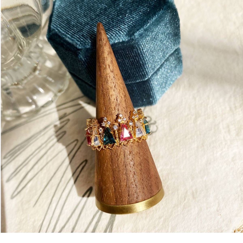 日本nojess戒指，限定華麗炫彩水晶燈，太美了❤️925純銀鍍k金戒指，獨特！非常值得收藏❤️ 5-12號（尺寸留言）