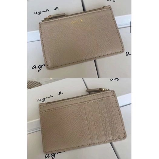 Agnes b. 2021新款純色牛皮零錢包 小錢包 皮夾 短夾 真皮橫款卡包 拉鍊手包 卡片夾 太實用了👍顏色留言-細節圖6