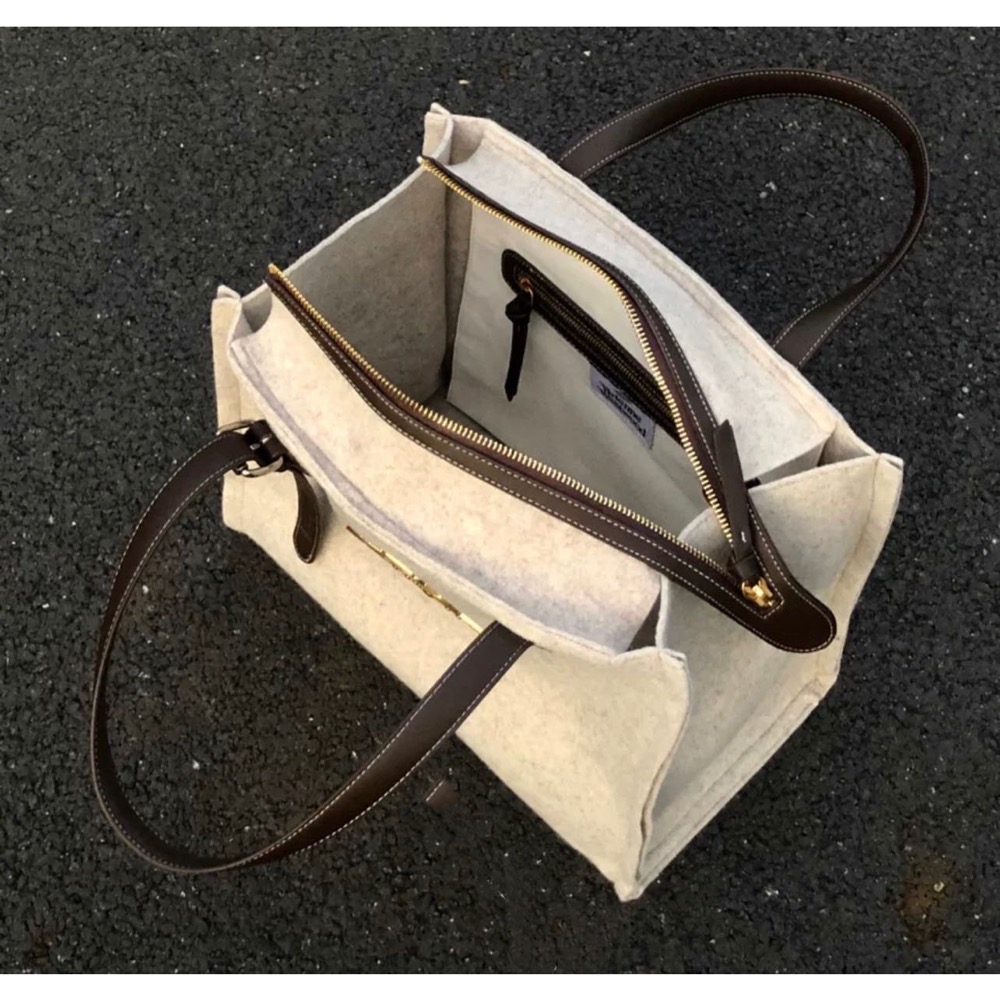 日本Vivienne Westwood 毛呢大托特包 手提袋 手提包 西太后土星大logo 經典龐克奶奶 超實用❤️-細節圖4