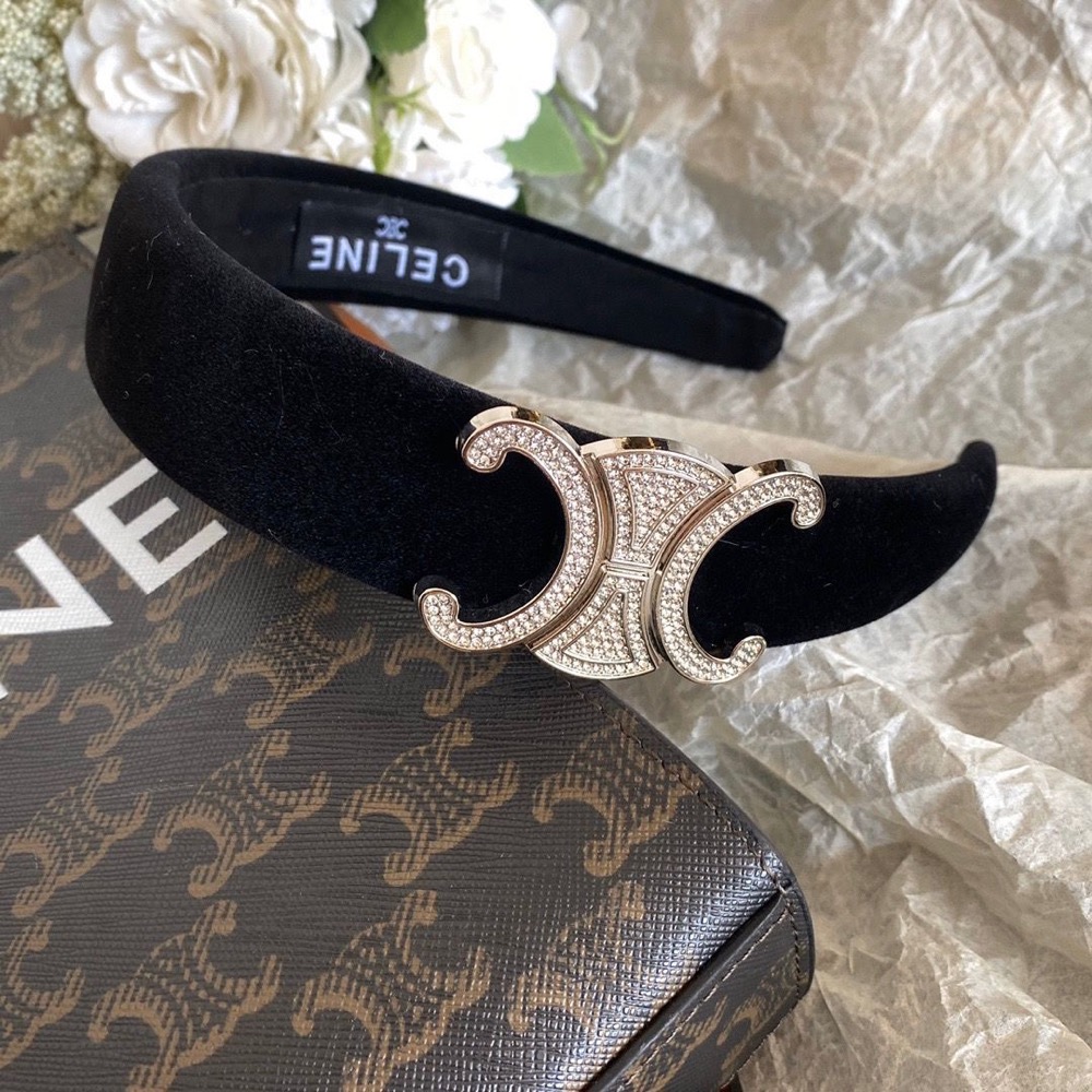 Celine 經典凱旋門髮箍髮飾 美妝贈品vip漂亮禮復古法式輕奢高顏值 絲絨尚復古 母親節 情人節 交換禮物 聖誕禮物-細節圖2