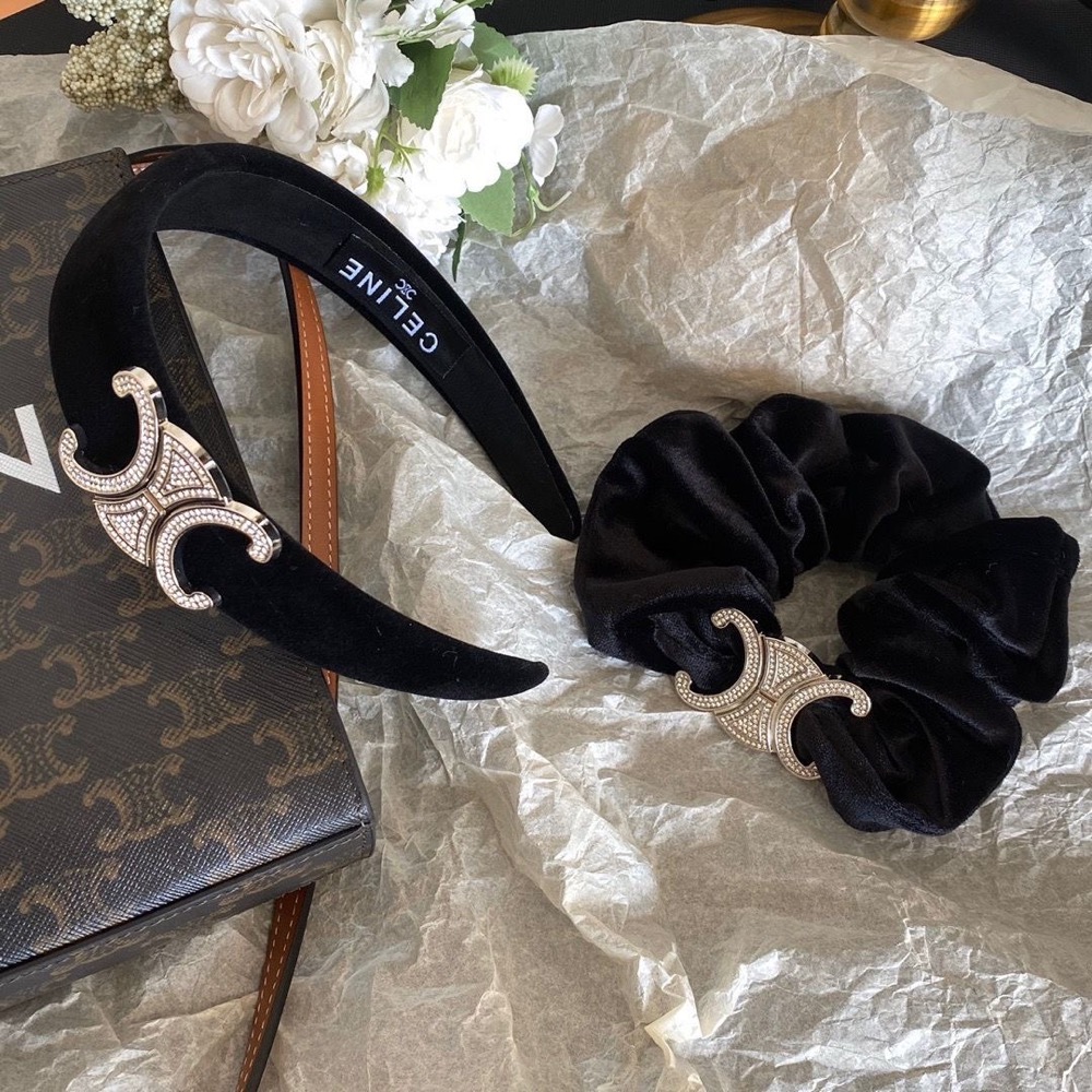 Celine 經典凱旋門髮箍髮飾 美妝贈品vip漂亮禮復古法式輕奢高顏值 絲絨尚復古 母親節 情人節 交換禮物 聖誕禮物-細節圖5