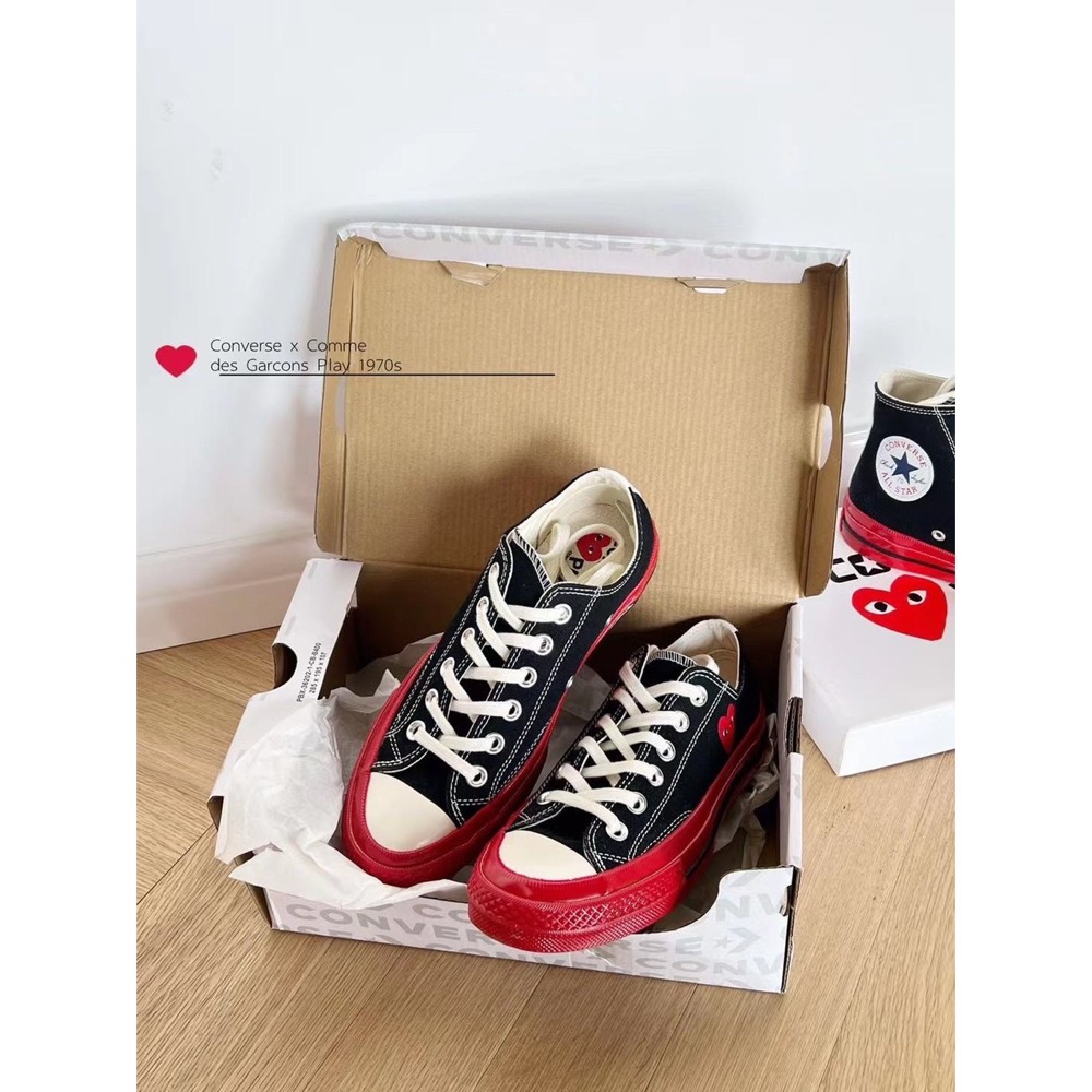 Converse x 川久保鈴PLAY 帆布鞋 休閒鞋 高低幫，日本代購 CDG x 1970s 愛心 新款 男女款 百-細節圖4