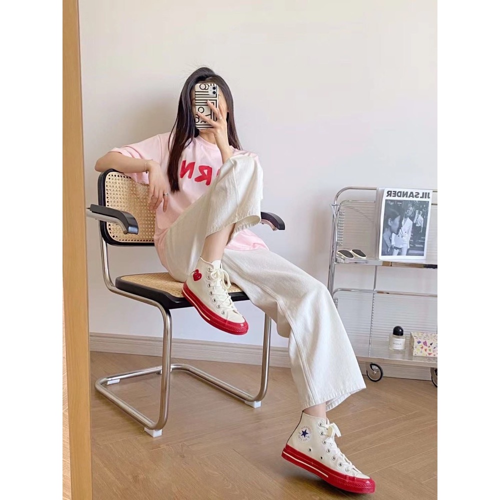 Converse x 川久保鈴PLAY 帆布鞋 休閒鞋 高低幫，日本代購 CDG x 1970s 愛心 新款 男女款 百-細節圖7