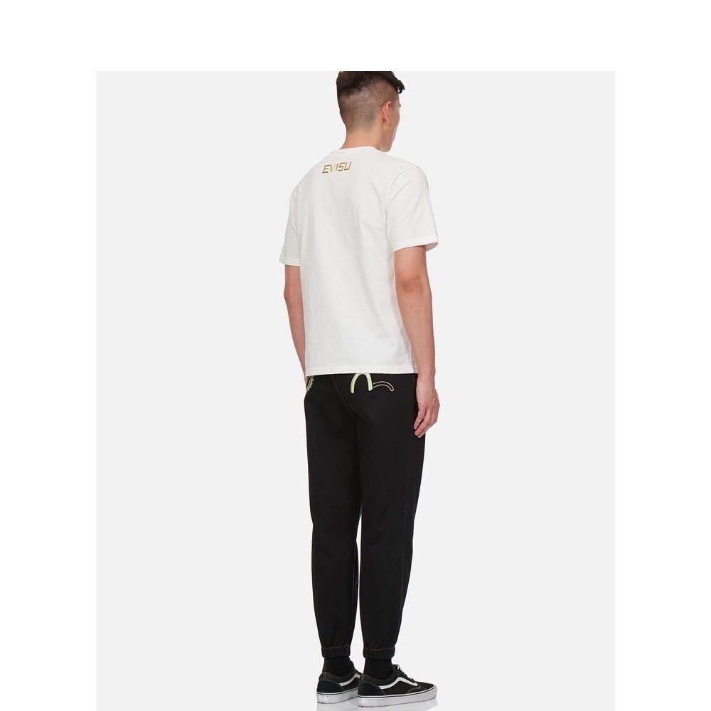 日本🇯🇵 EVISU福神 ，經驗小海鷗刺繡貼布T恤，剪裁合身，胸前的海鷗刺繡標誌，填充的是國風圖案，傳統的定制標籤，背後的-細節圖4