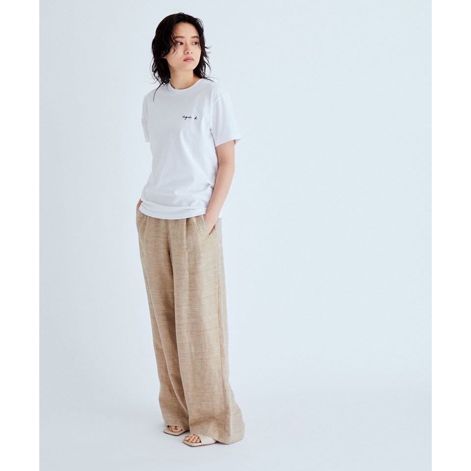 Agnes 新款PALEESIJA 刺绣 小字母 草写 纯棉 短袖 T恤 男装 好氣質好好看❤️  女裝尺寸 1號(S):-細節圖2