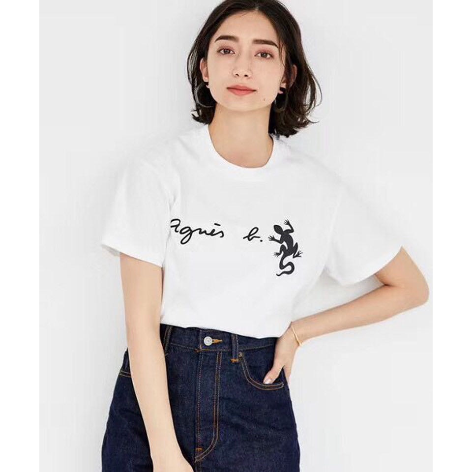 Agnes.b 新款PALEESIJA 小B 字母蜥蜴 愛心 純棉 短袖T恤 百搭氣質好🌷  尺寸留言。男女同款。  女-細節圖3