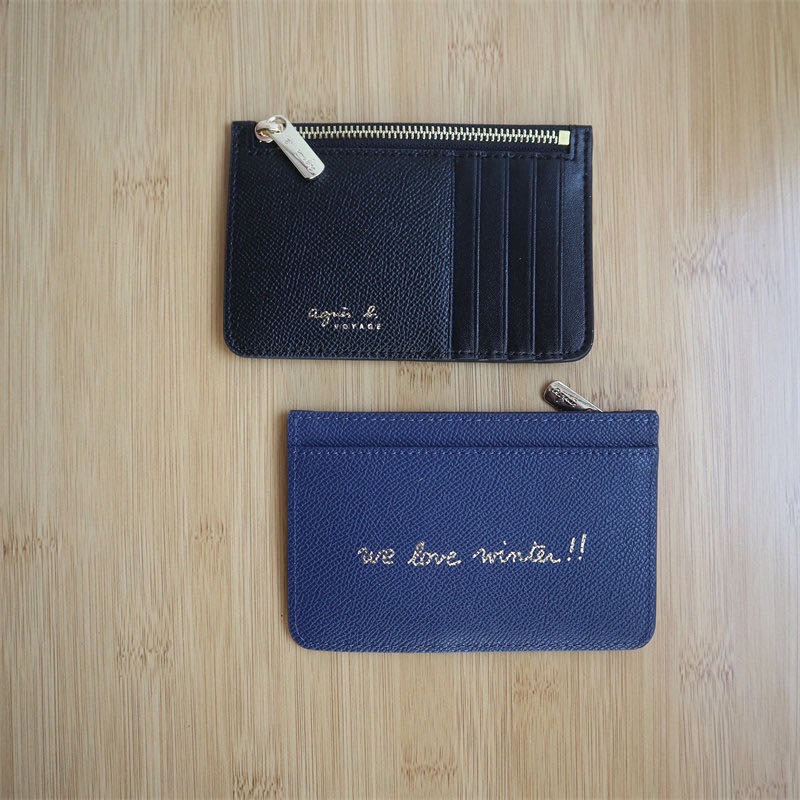 Agnes b.卡夾 卡包 拉鏈零錢包，防刮皮革，横款拉链卡片包 多卡位 氣質實用🌿13x8cm。顏色留言。-細節圖6