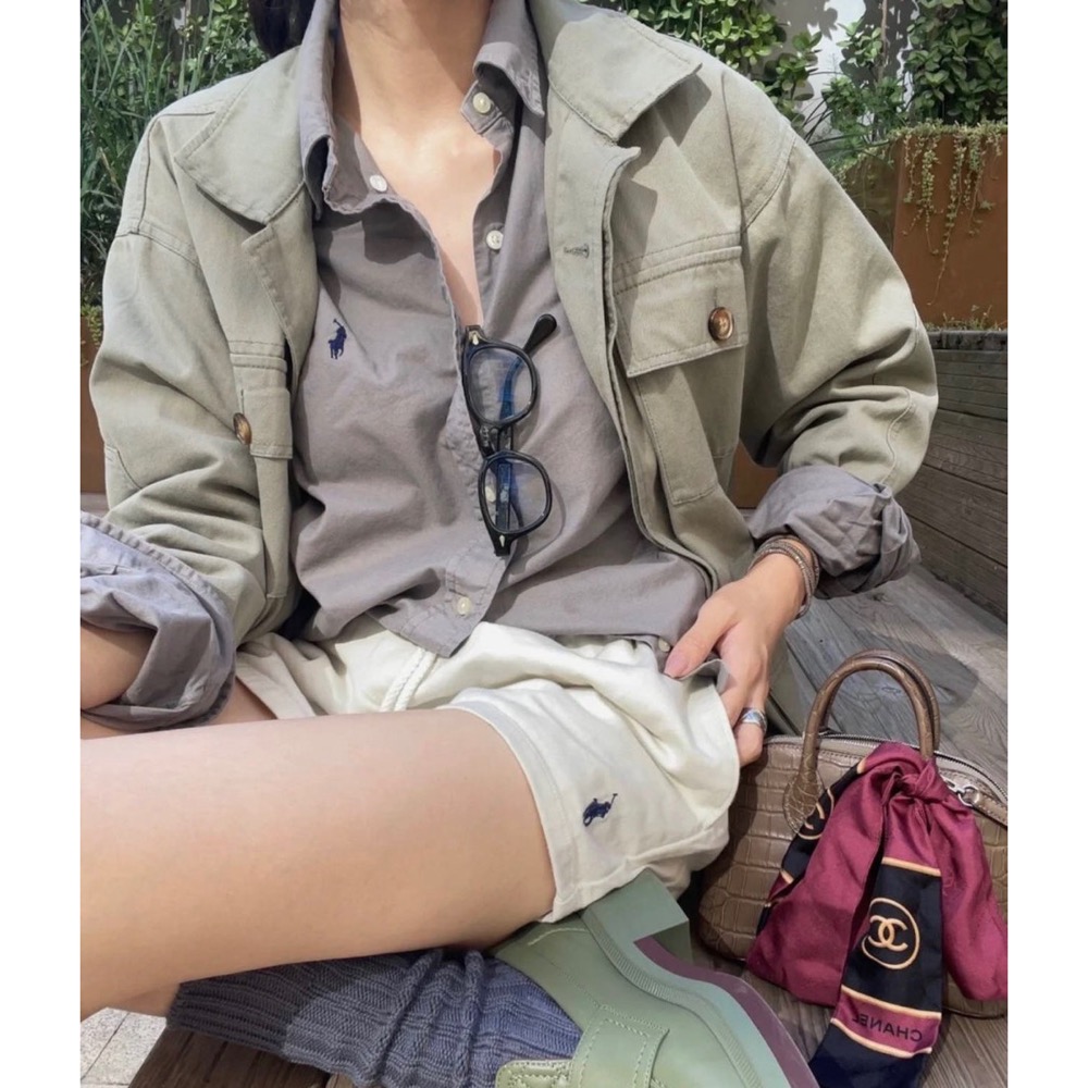 美國RL polo 休閒純色運動抽繩短褲 休閒褲 寬松舒服好氣質🌿熱褲  尺寸XS長33寛29，S長34寛30，M長35-細節圖3