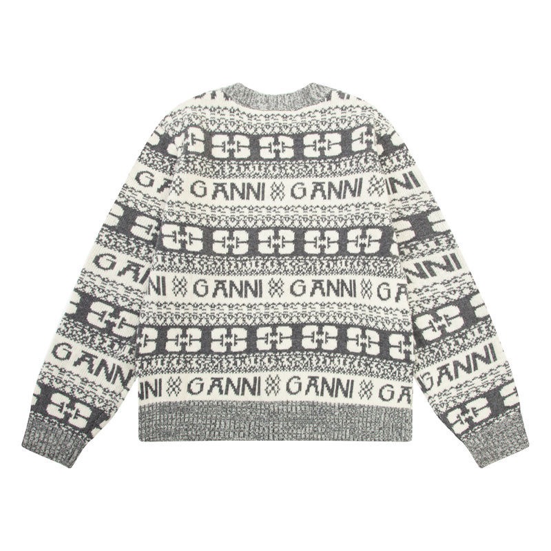 GANNI毛衣外套 針織外套 罩衫 漂亮經典蝴蝶提花新款嵌花條紋外套混色開衫針織針織衫毛衣 少女穿到奶奶都美美的💕-細節圖10