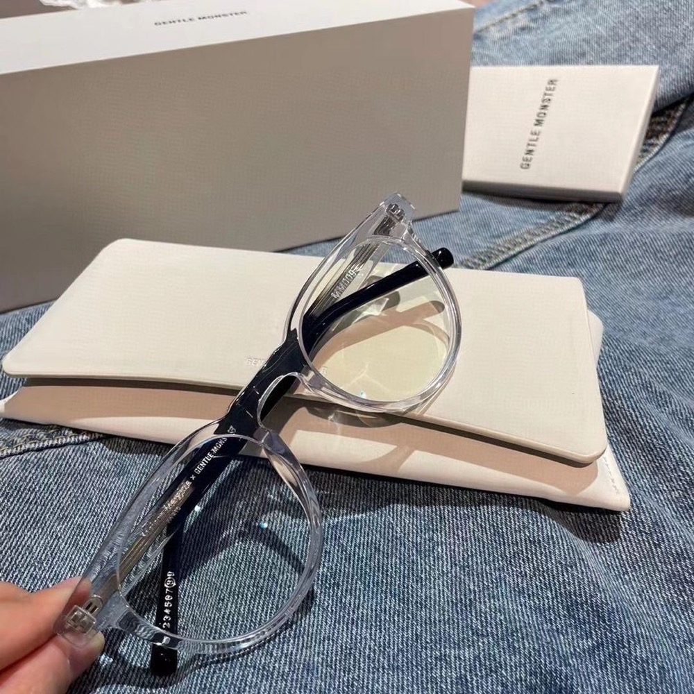 GM 馬吉拉 光學眼鏡 素顏眼鏡精緻百搭 眼鏡框 秀氣好氣質 眼鏡框 防藍光 聯名款百搭高級黑框MM009可配近視防藍光-細節圖8
