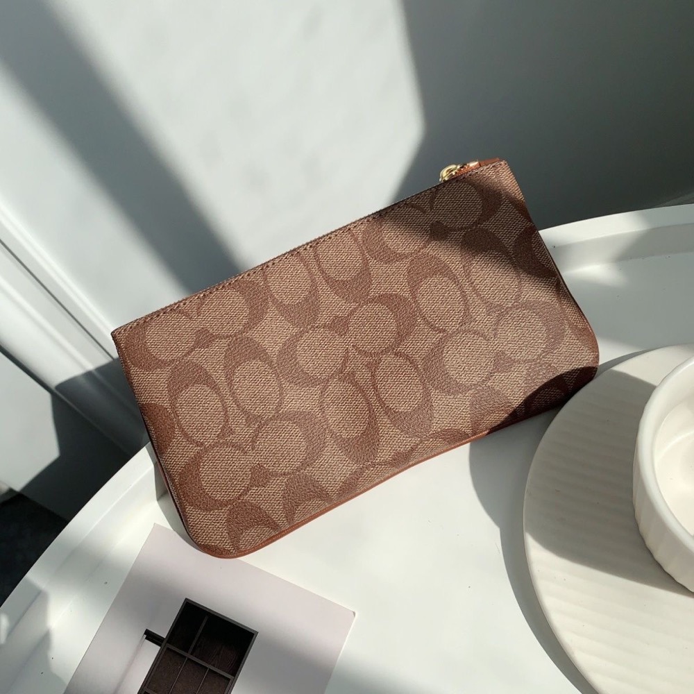 Coach皮夾 短夾 零錢包 經典老花新款時尚拉鍊手拿包 錢包 好氣質 實用🌿-細節圖4