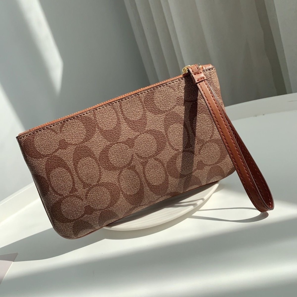 Coach皮夾 短夾 零錢包 經典老花新款時尚拉鍊手拿包 錢包 好氣質 實用🌿-細節圖5