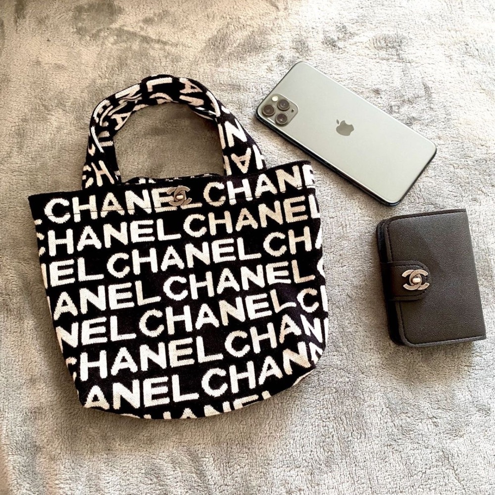 VIP限量贈品禮 Chanel 香奈兒 復古小香風手提包慵懶風高顏值 法式外出布包小巧手機包 針織手提包 環保購物袋 方-細節圖3