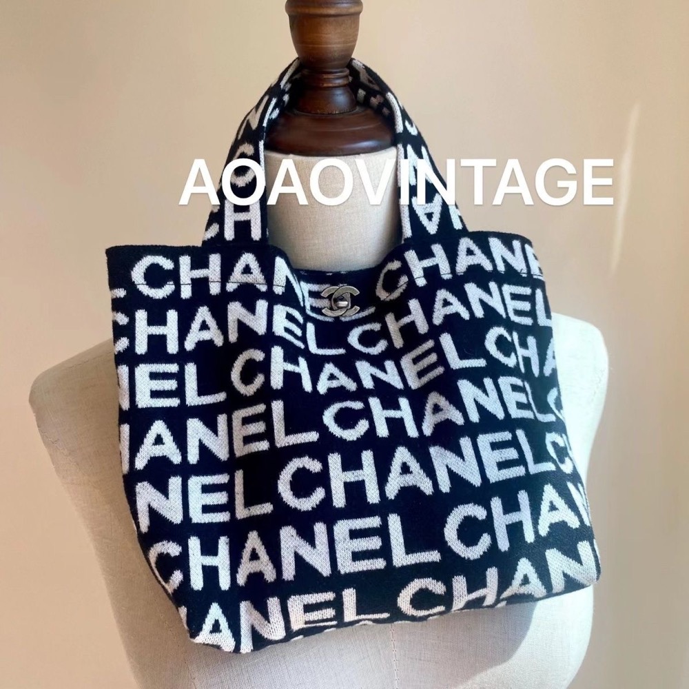 VIP限量贈品禮 Chanel 香奈兒 復古小香風手提包慵懶風高顏值 法式外出布包小巧手機包 針織手提包 環保購物袋 方-細節圖4