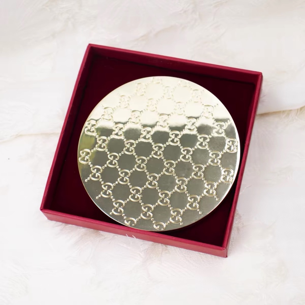 Gucci 隨身鏡 化妝品VIP漂亮禮❤️ 伴手禮贈品小鏡子銀色雙面放大化妝鏡折疊鏡伴手禮便攜 💕-細節圖6