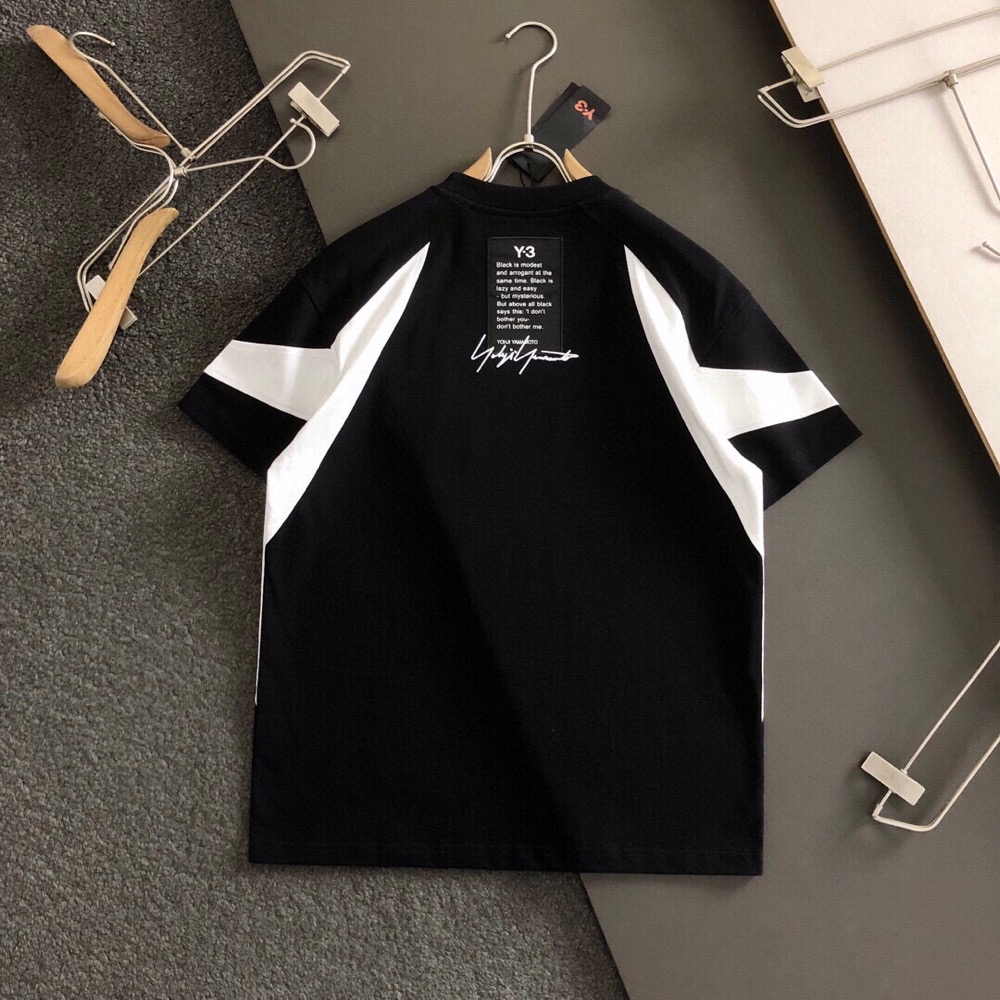 Y3 T恤 上衣 ，頂級黑白拼接款印花融合潮牌闊版短袖，潮流百搭頂級經典短袖潮時尚，無論是上身舒適度還是都是無可比擬的存-細節圖7