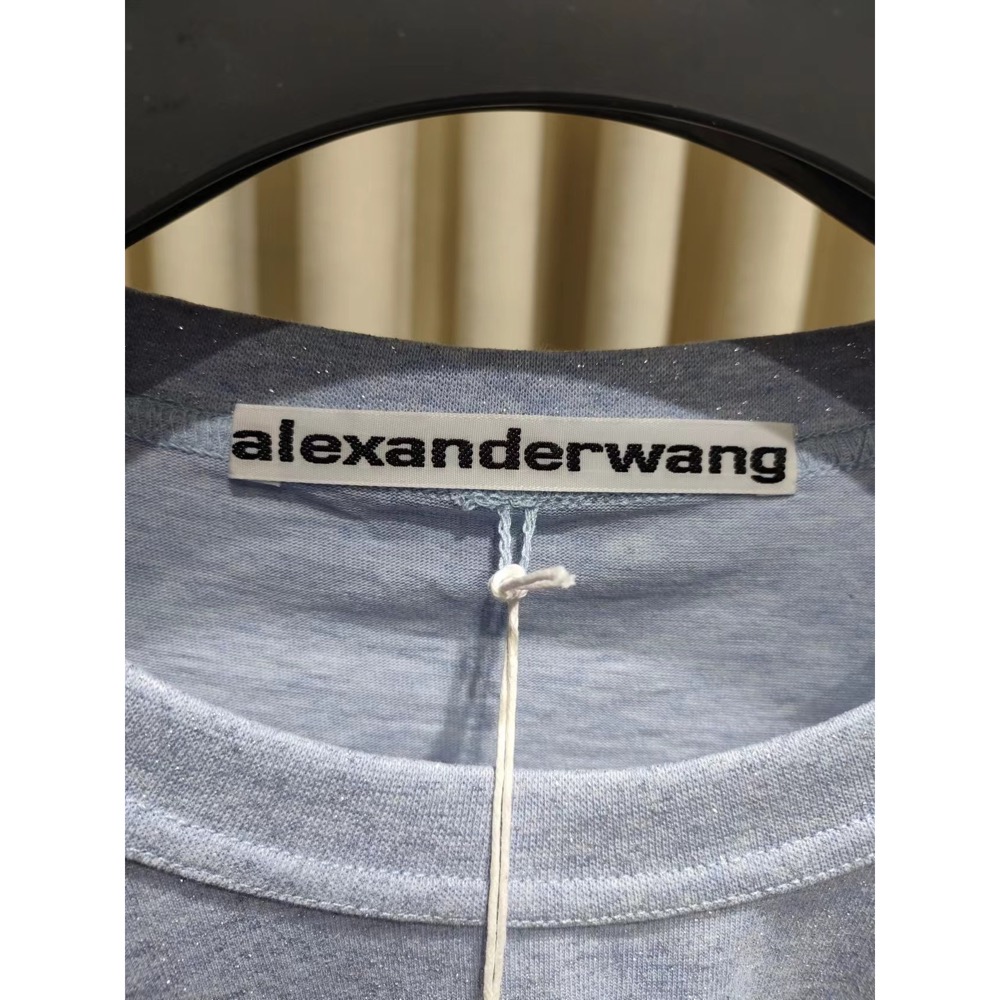 Alexander Wang AW T恤  大學T 亞歷山大王，色閃粉寬松長袖衛衣 寬松百搭上衣 女王銀河閃 美極了！-細節圖7