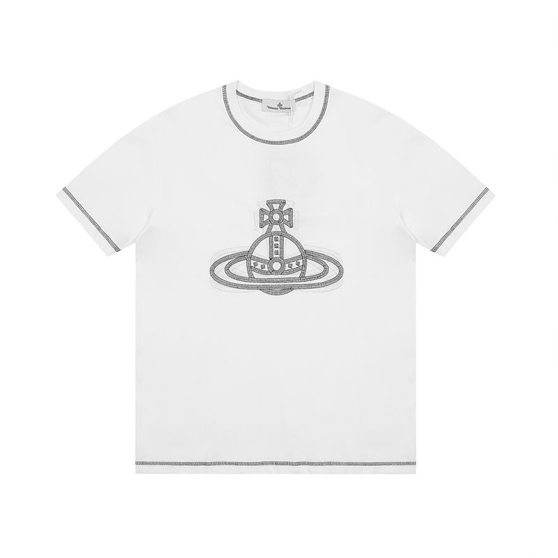 Vivienne Westwood  T恤 大土星 Q 百搭T恤 可甜可鹽 純棉圓領短袖 私留推❤️ 新款刺繡土星 男女同-細節圖2