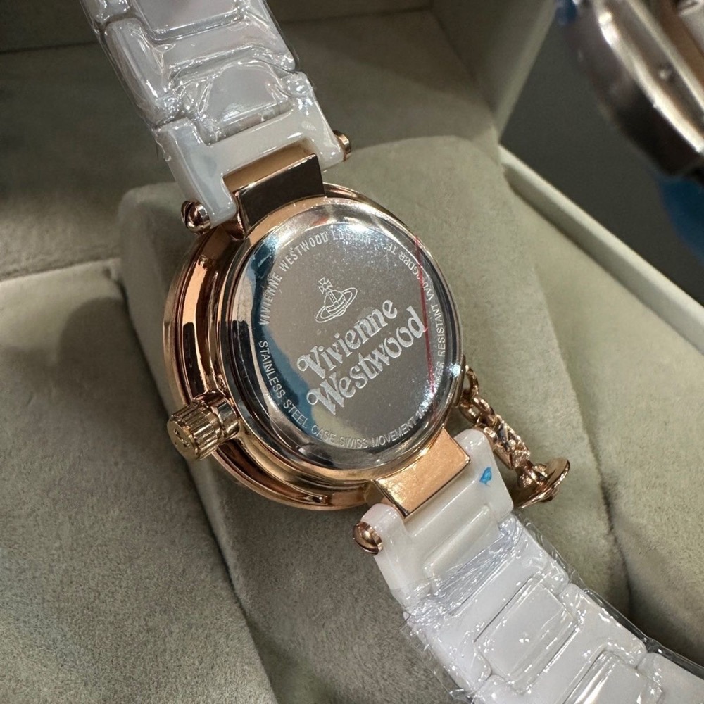 Vivienne Westwood 手錶 造型錶 陶瓷時尚白色 表土星吊墜英國品牌薇薇安 太美！-細節圖8
