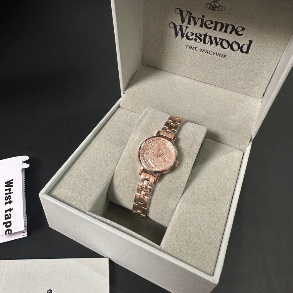 Vivienne Westwood 手錶 造型錶 限定閃鑽飾星月士星石英手錶-細節圖2