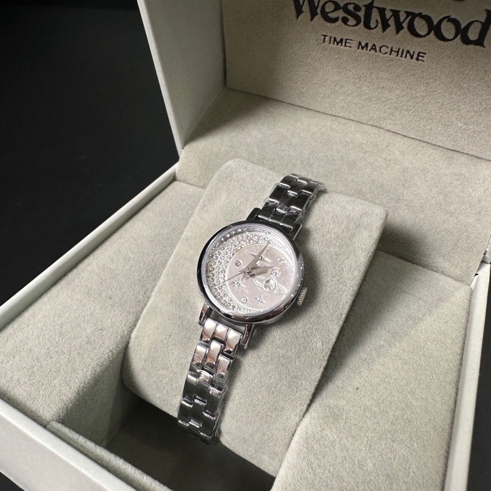 Vivienne Westwood 手錶 造型錶 限定閃鑽飾星月士星石英手錶-細節圖5