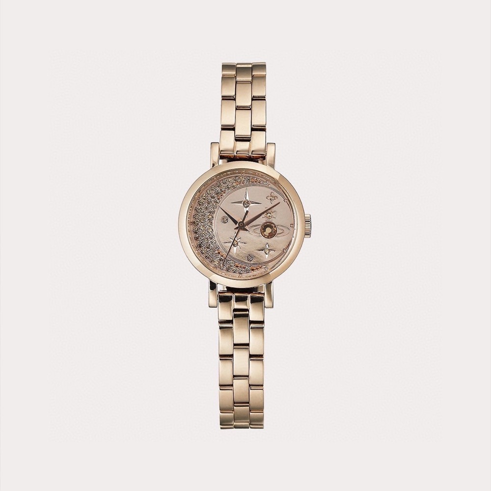 Vivienne Westwood 手錶 造型錶 限定閃鑽飾星月士星石英手錶-細節圖10