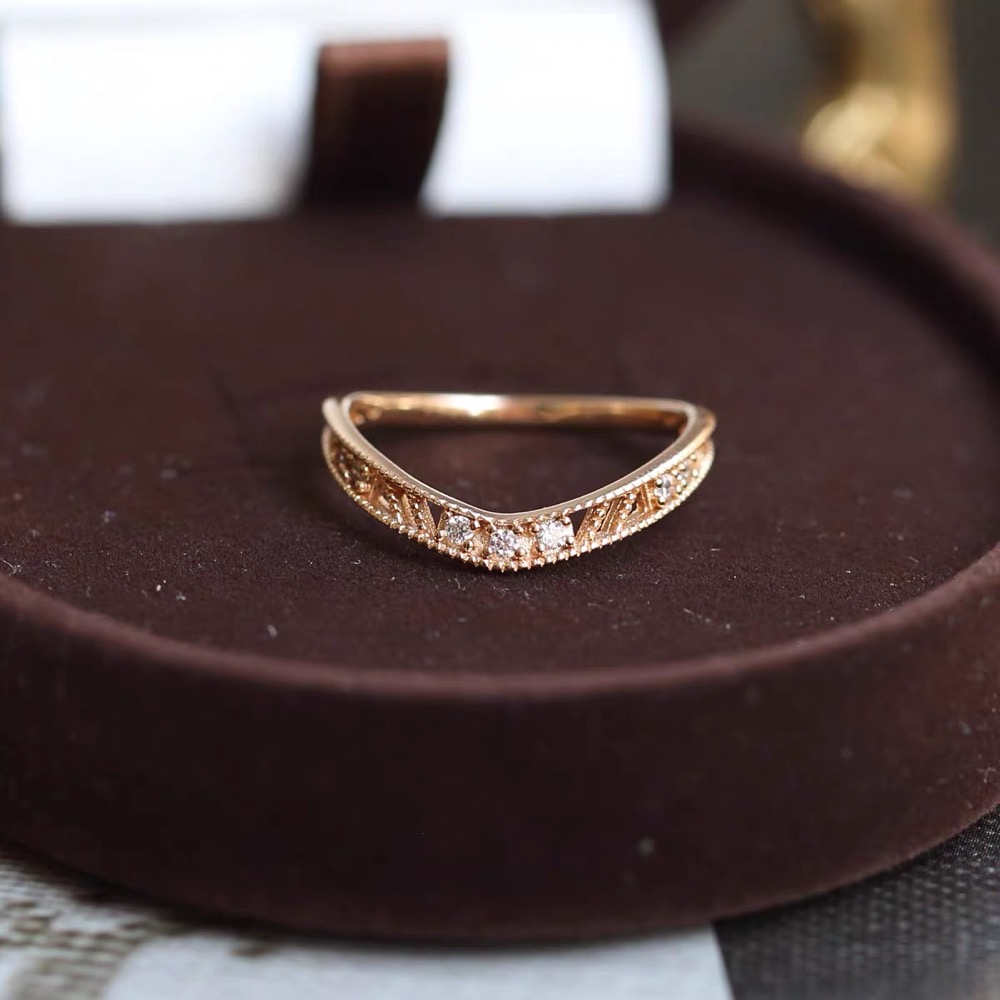 Agete 戒指 日系輕奢 寧靜森林 鏤空V型925純銀鍍10K金疊戴戒指 美 太推了💕  戒圍留言-細節圖3