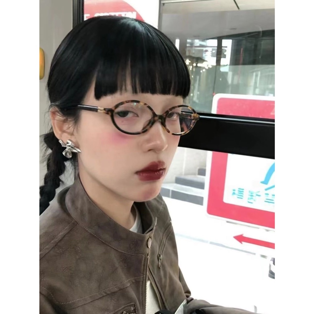 Miu Miu 書呆子眼镜框 玳瑁色复古张元英同款 椭圆萌 ins 潮 男女同款-細節圖7