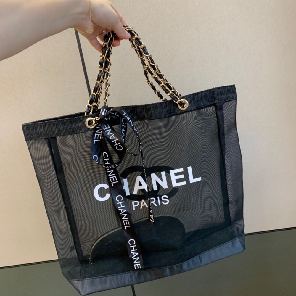 Chanel 香奈兒 網布帆布包 托特包 肩背包 手提包 環保購物袋 VIP限量贈品禮 方便實用 好氣質 購物袋 手提袋-細節圖3