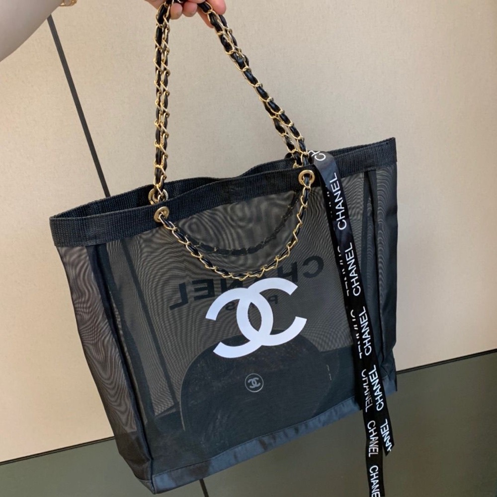 Chanel 香奈兒 網布帆布包 托特包 肩背包 手提包 環保購物袋 VIP限量贈品禮 方便實用 好氣質 購物袋 手提袋-細節圖4