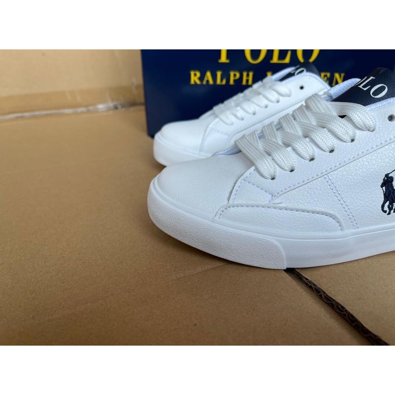 美國🇺🇸RL polo 布鞋 休閒鞋 方便鞋 中大童 女鞋 英倫學院防撞 文藝繫帶帶低幫圓頭板鞋 顯瘦腳踝 PU皮透氣好保-細節圖3