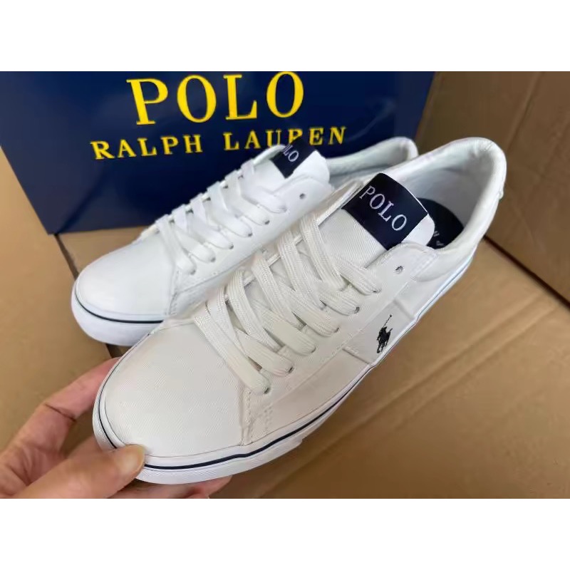 美國🇺🇸RL polo 小白鞋 休閒鞋 方便鞋 中大童 女鞋 英倫學院防撞 文藝繫帶帶低幫圓頭板鞋 顯瘦腳踝 PU皮透氣好-細節圖4