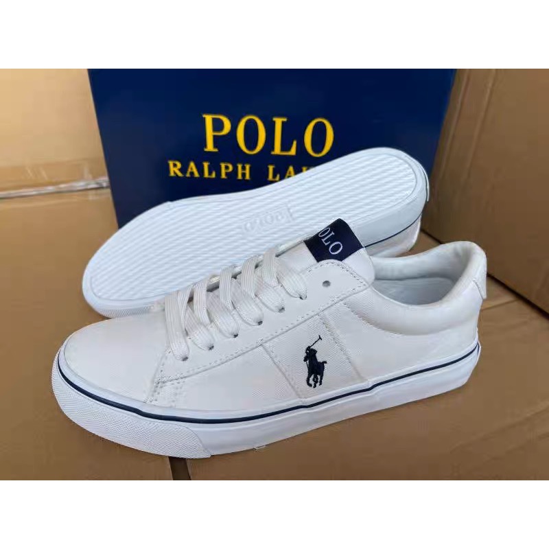 美國🇺🇸RL polo 小白鞋 休閒鞋 方便鞋 中大童 女鞋 英倫學院防撞 文藝繫帶帶低幫圓頭板鞋 顯瘦腳踝 PU皮透氣好-細節圖5