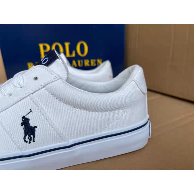 美國🇺🇸RL polo 小白鞋 休閒鞋 方便鞋 中大童 女鞋 英倫學院防撞 文藝繫帶帶低幫圓頭板鞋 顯瘦腳踝 PU皮透氣好-細節圖6